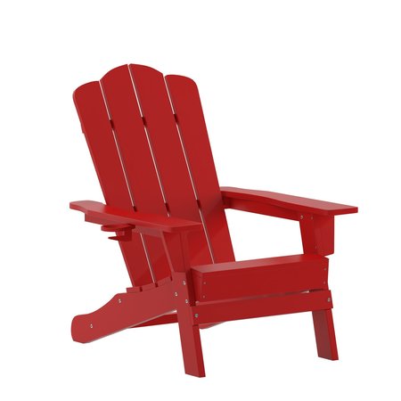 Flash Furniture Red Adirondack Patio Chair with Cupholder LE-HMP-1044-10-RD-GG
